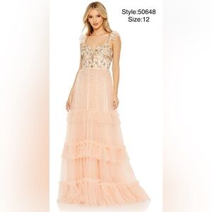 Beaded bodice tulle gown